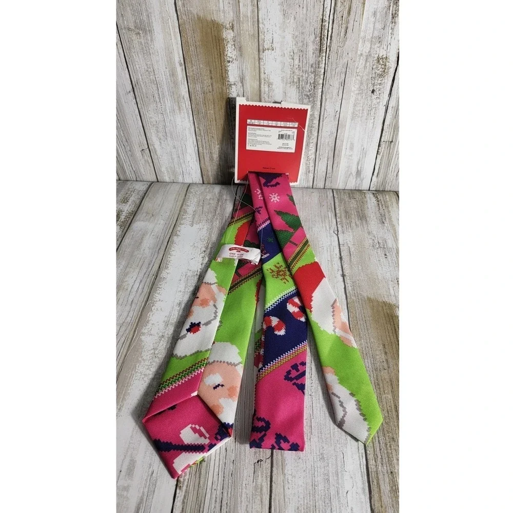 Holiday Time Mens Novelty Santa Tie Set XL 2XL